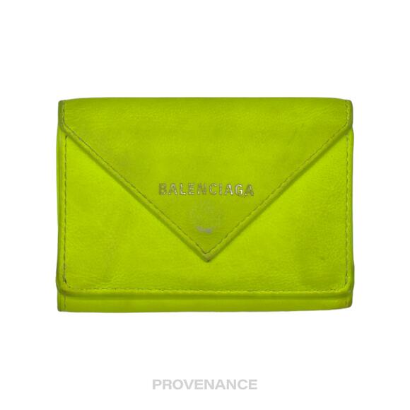 🔴 Balenciaga Papier Mini Wallet - Neon Leather - Picture 1 of 8